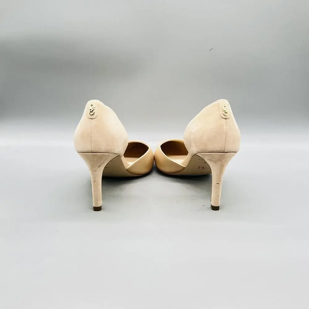 Cole Haan Shoes Womens 9 Beige Leather Suede Colorblock Pumps Pointed Toe Heels